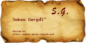 Sebes Gergő névjegykártya